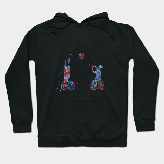 Wheelchair basketball Hoodie by RosaliArt